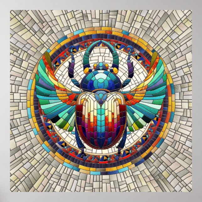 Escarabajo egipcio Scarab - Arte Mosaico (Frente)