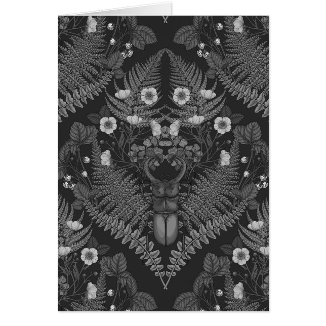 Escarabajos y helechos de estribor, en blanco y ne (Frente)