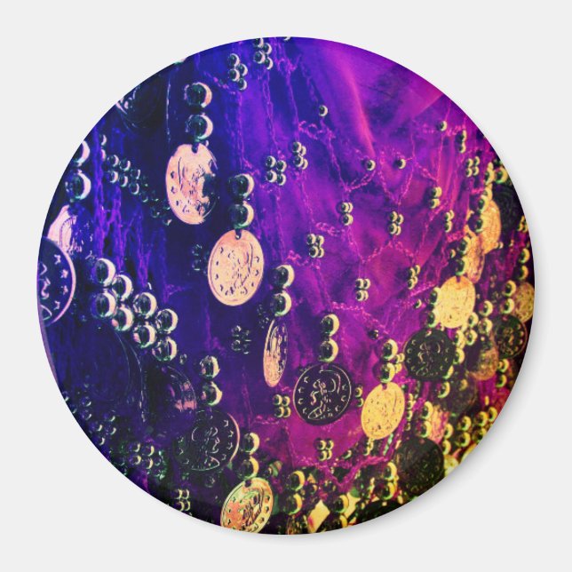 Escarcha de cadera de baile Belly con imán de mone (Frente)