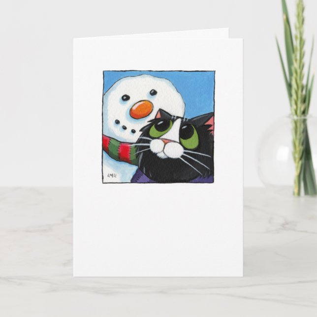 Escarchado y Sox - tarjeta del gato del navidad (Anverso)