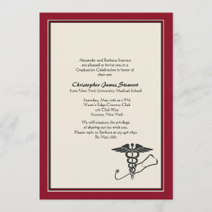 Escarlata de invitación a graduación MD