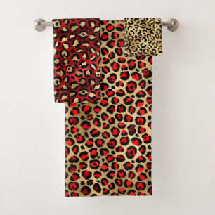 Escarlata Rojo y manchas de leopardo de papel de a