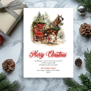 Escena alegre de Navidad tarjeta de felicitación e