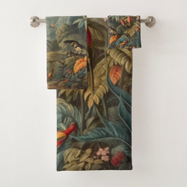 Escena botánica vintage de los tucanes y las flore