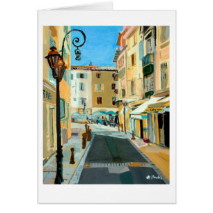 Escena callejera de Antibes Tarjeta impresa