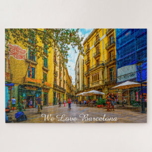 Escena callejera de Barcelona. Rompecabezas