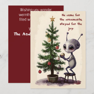 Escena caprichosa del árbol de Navidad alienígena