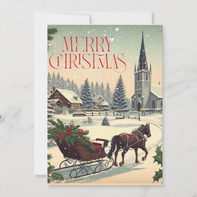Escena clásica/vintage de Navidad (Anverso)