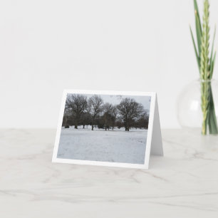 Escena de árboles de invierno en una tarjeta de va