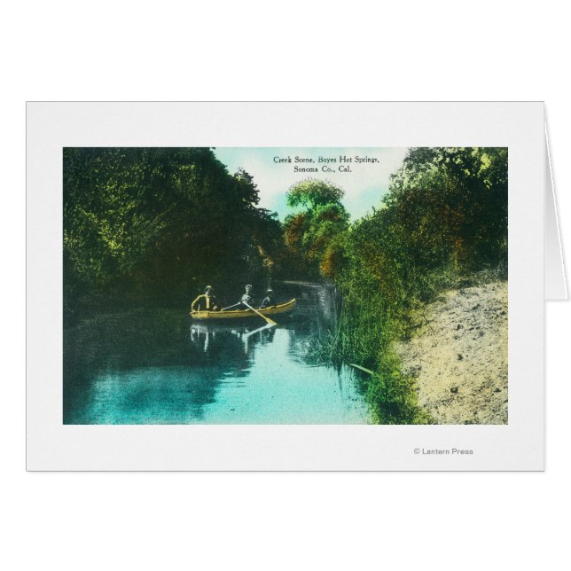 Escena de arroyo con familia en canoa (Anverso (Horizontal))