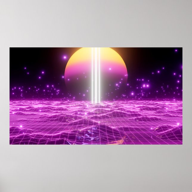 Escena de arte pop de ciencia ficción rosa moderno (Frente)