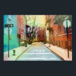 Escena de arte pop urbano en las calles traseras d<br><div class="desc">Adaptada de una foto de un cañón urbano en algún lugar de Estados Unidos,  esta colorida obra de arte pop que creé para pulir una instantánea de la vida cotidiana mundana en la ciudad. #backstreet #america #poster</div>
