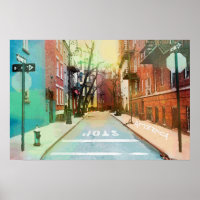 Escena de arte pop urbano en las calles traseras d