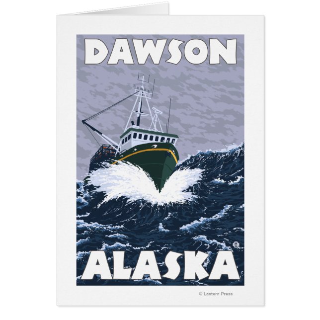 Escena de barcos pesqueros - Dawson, Alaska (Frente)