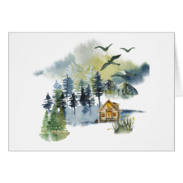 Escena de bosque en acuarela personalizable
