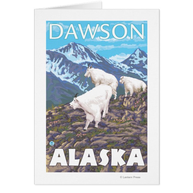 Escena de cabras de montaña - Dawson, Alaska (Frente)