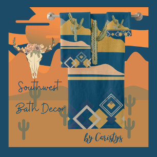 Escena de cactus del desierto y guarnecido geométr