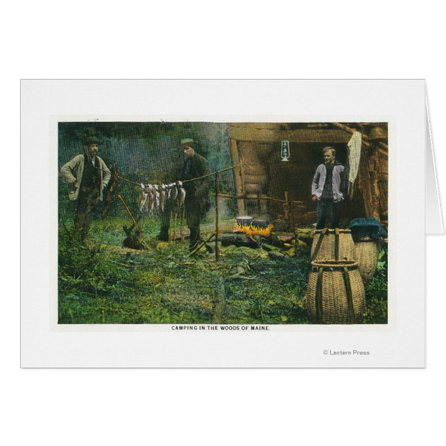 Escena de campamento de hombres acampando en Maine (Anverso (Horizontal))