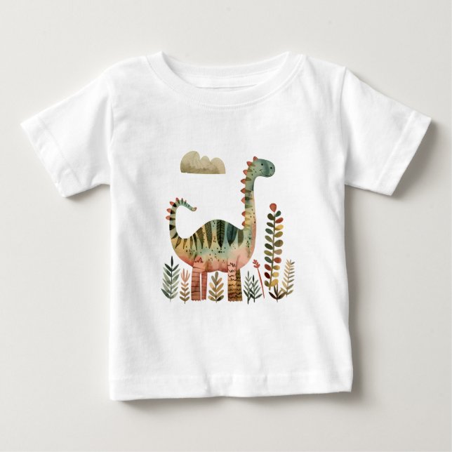 Escena de Dino Leafy - Pequeña camiseta de dinosau (Anverso)
