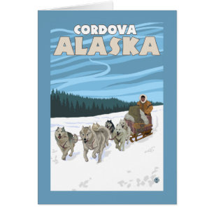 Escena de duelo de perro - Córdova, Alaska