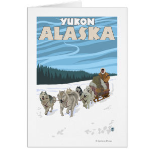 Escena de duelo de perro - Yukón, Alaska