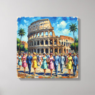Escena de elegancia del Coliseo Romano en lienzo