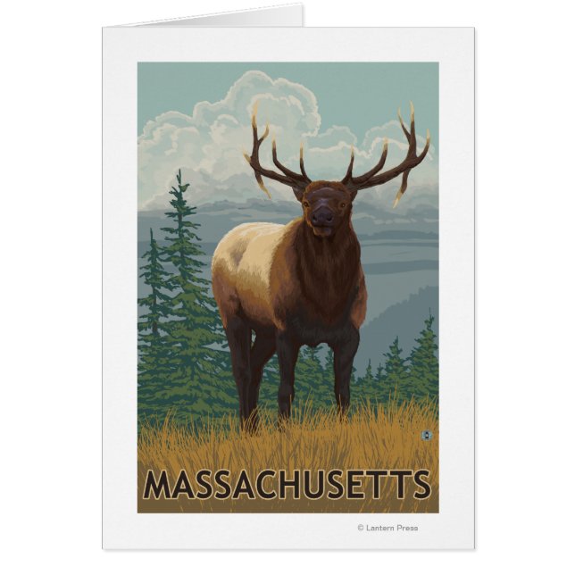 Escena de Elk de Massachusetts (Frente)