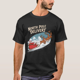 Escena de entrega del Polo Norte con Santa y reno