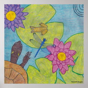 Escena de estanque - Impresión de cartel