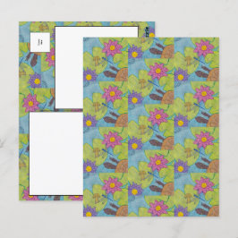 Escena de estanques - postal