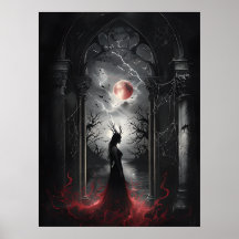 Escena de fantasía gótica - Arte de silueta de lun
