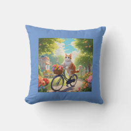 Escena de flor de color con gato en almohada de bi