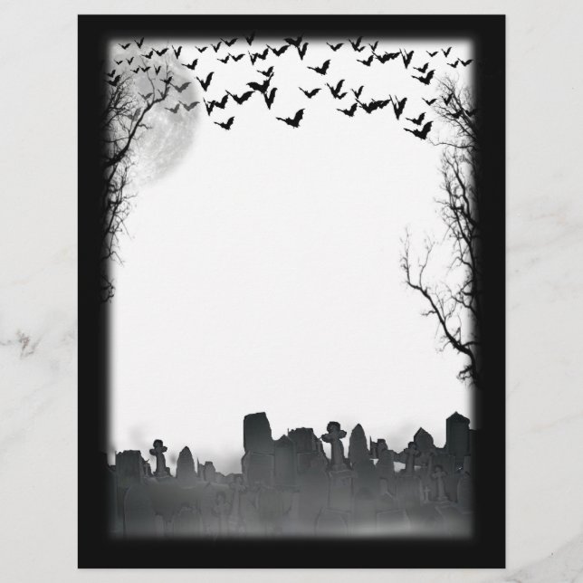 Escena de Graveyard Silhouette Halloween Flyer (Anverso)