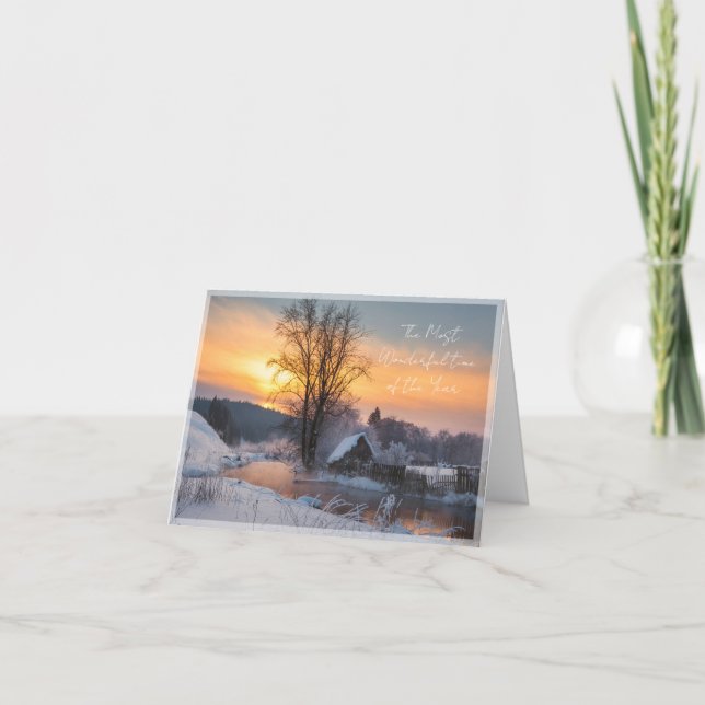 Escena de invierno Navidad personalizada (Anverso)