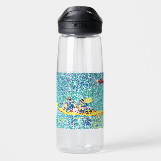 Escena de kayak con puntillismo Pintura Botellas d