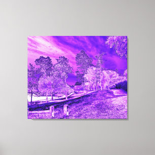 Escena De La Casa De Un Barco Púrpura Lienzo Envue