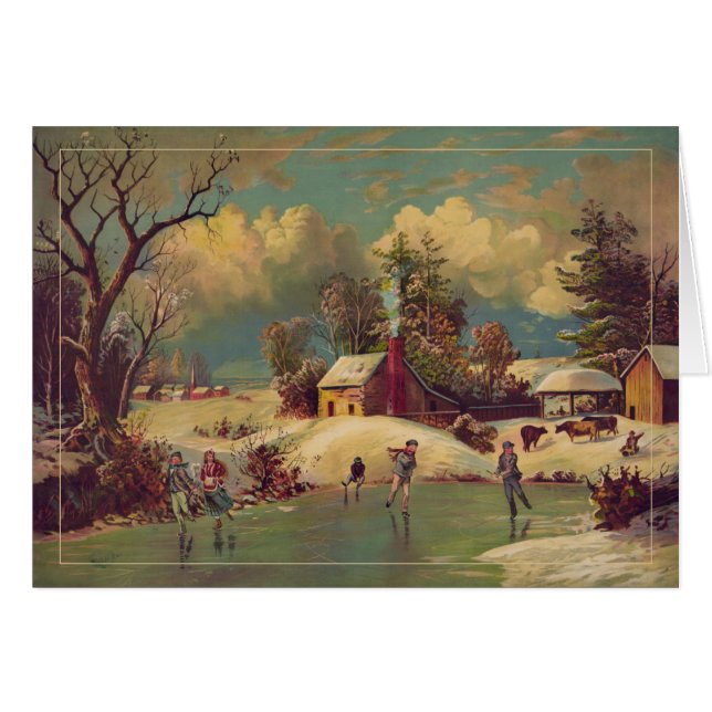 Escena de la granja de invierno (Anverso (Horizontal))