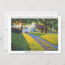 Escena de la granja de verano en el luminoso cumpl