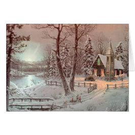 Escena de la iglesia del navidad del invierno