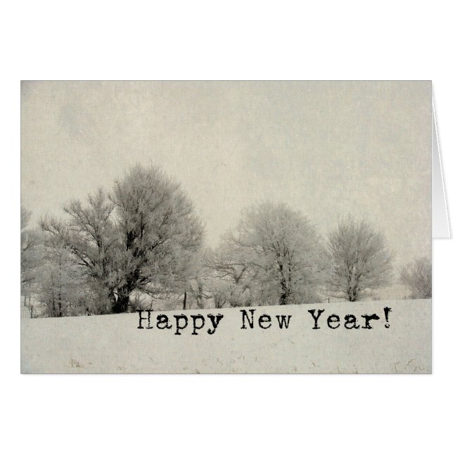 Escena de la mañana helada, feliz año nuevo (Anverso (Horizontal))