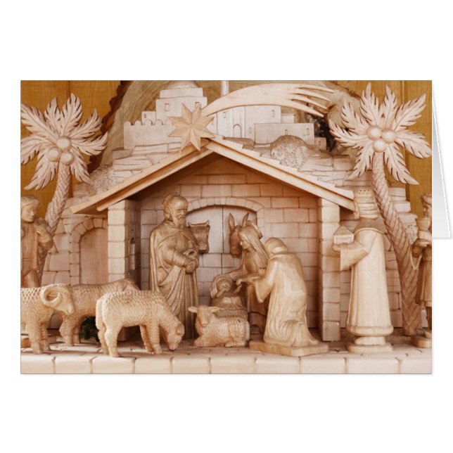 Escena de la Natividad de los Navidades de madera (Anverso (Horizontal))