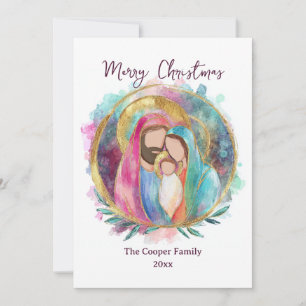 Escena de la Natividad de Navidad Acuarela y oro