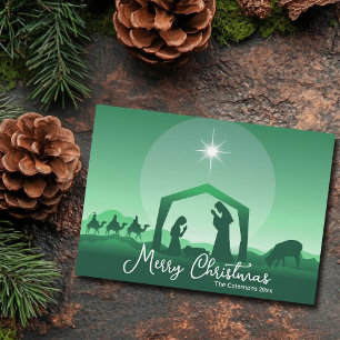 Escena de la Natividad de Navidad Feliz Religiosa 