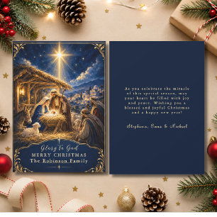 Escena de la Natividad de Navidad Gloria a Dios Cr