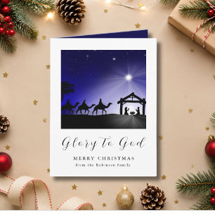 Escena de la Natividad de Navidad Gloria a Dios Cr