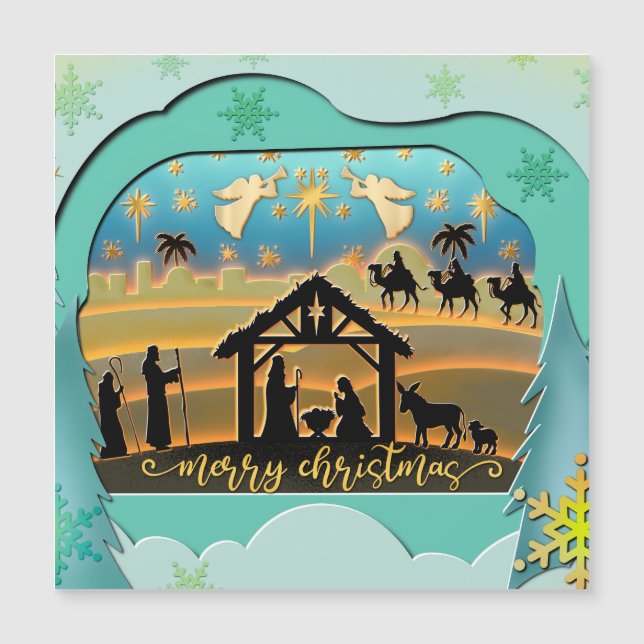 Escena de la Natividad de Navidad Niño Jesús en el (Anverso)