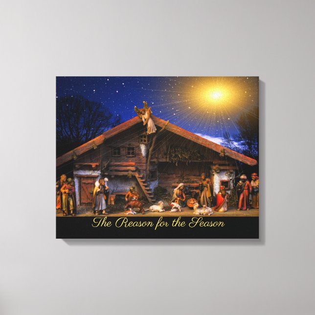 Escena de la Natividad en Lienzo con el Motivo de  (Anverso)