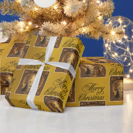 Escena de la Natividad en Papel de Regalo de Papel