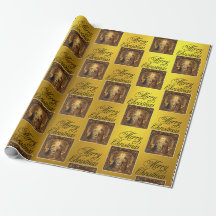 Escena de la Natividad en Papel de Regalo de Papel