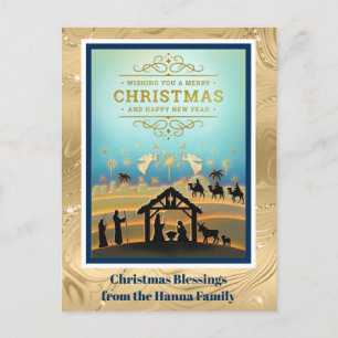 Escena de la Natividad "Feliz Navidad y Feliz Año 